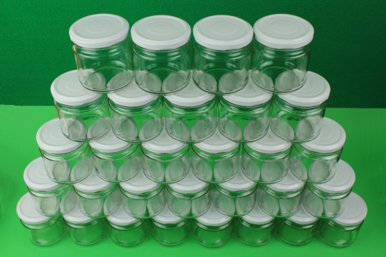 30 Stück Gläser 200 ml  + Deckel weiß
